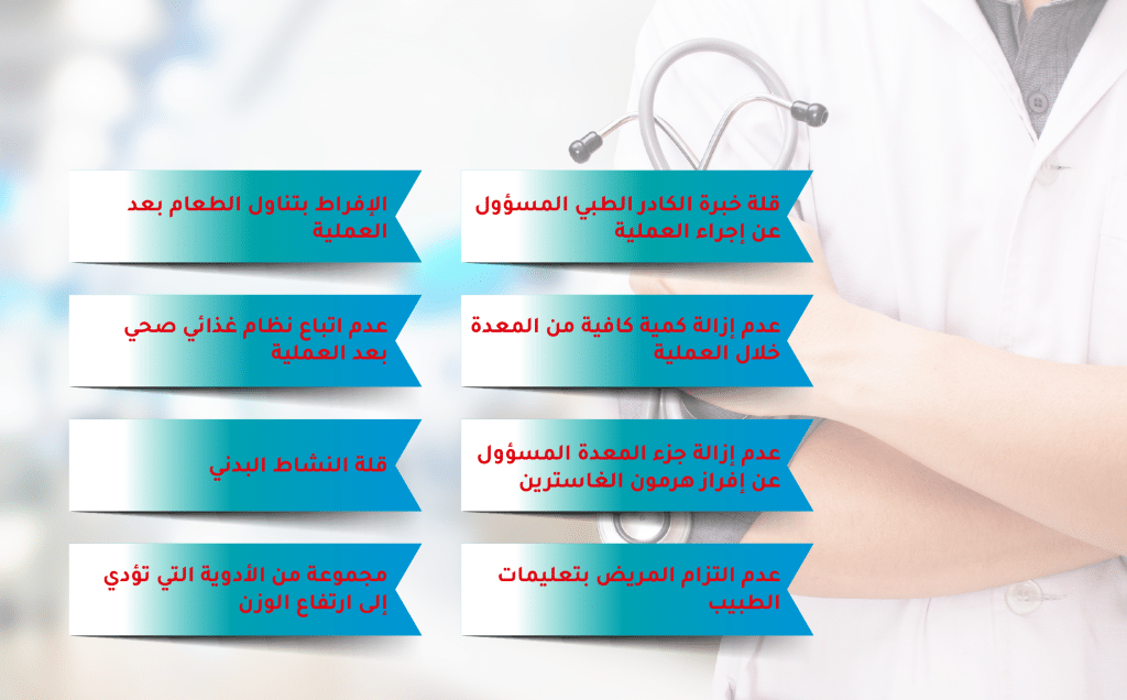 أسباب فشل عملية التكميم